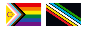 Progress LGTBQIA2S+ pride flag and the disability pride flag